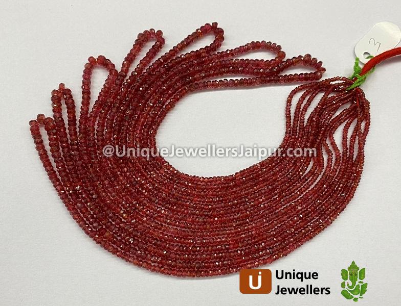 Red Spinel Faceted Roundelle Beads